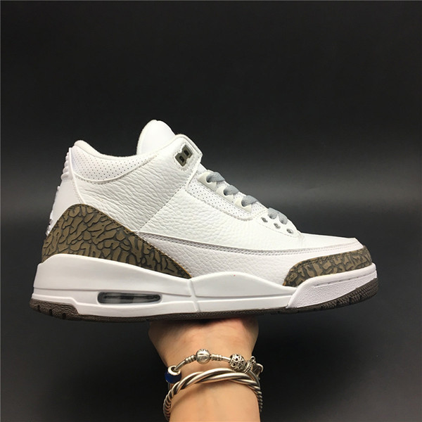 Air 3 Mocha 136064-122 3s III White Brown Kicks Men Basketball Sports Shoes Sneakers Good Quality Trainers With Original Box