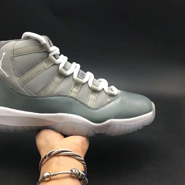 Air 11 High Cool Grey 378037-001 11s XI White Men Basketball Sports Shoes Sneakers Best Quality Trainers With Original Box