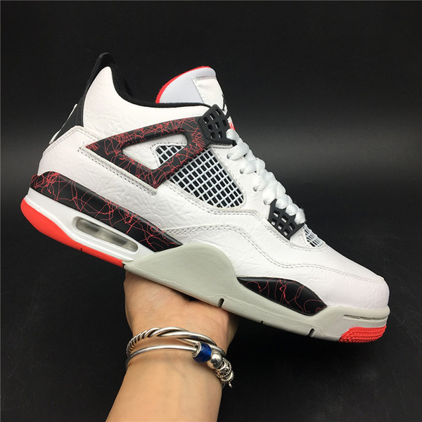 Air 4 Hot Lava 308497 116 4s IV Kicks Women Men Basketball Sports Shoes Sneakers Top Quality Trainers With Original Box