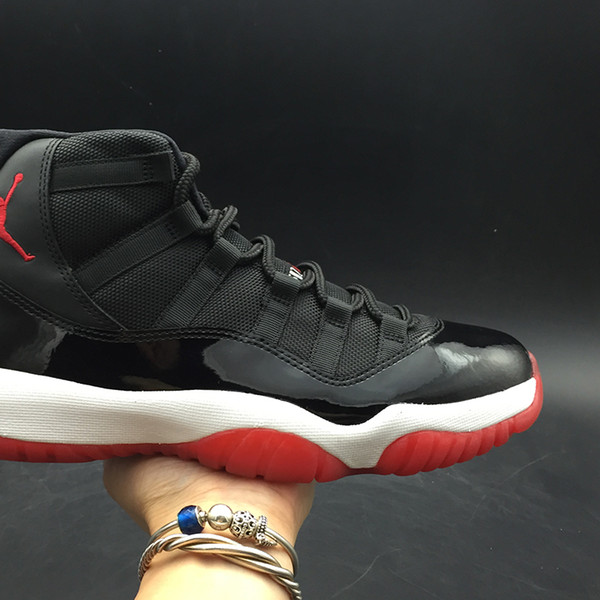 Air 11 High Bred 378037-010 Black Red 11s XI Kicks Men Basketball Sports Shoes Sneakers Best Quality Trainers With Original Box US7-13