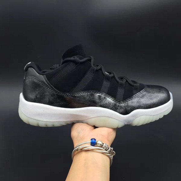 Air 11 Low Barons 528895-010 11s XI Black White Women Men Basketball Sports Shoes Sneakers High Quality Trainers With Original Box