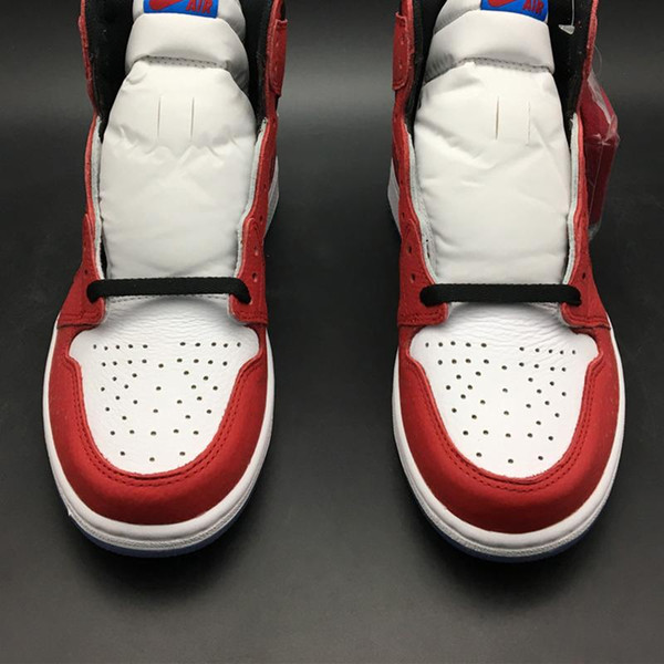 Air 1 High OG Origin Story Spider Man 555088-602 1s I Kicks Men Basketball Sports Shoes Sneakers Best Quality Trainers With Original Box