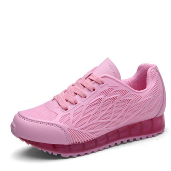 Women Casual Shoes Flats Fashion Breathable Air cushion cushioning Mesh Sneakers Lace Up Height Increasing Shoes tenis feminin