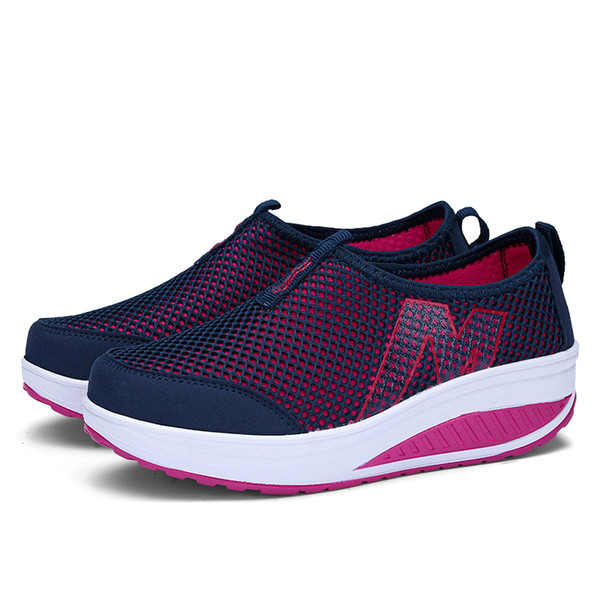 Women Sport for Light Up Women Swing Wedges Platform zapatos mujer trainers tenis feminino Breathable Toning Shoes