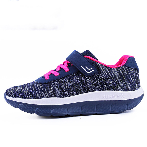 Mesh Black Hook & Loop Fitness Shoes Old Chaussure Femme Platform Light Sport Shoes Zapatos De Mujer De ModaHeight Increasing Shoes