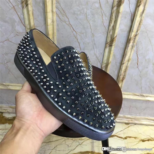 2017 Top version over the sky star Christian Christians Multicolored Glitter CL CLss Red Bottoms Loafers Red Soles Fi CL