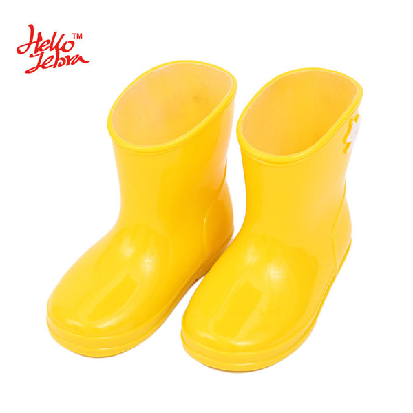 Hellozebra Japan Solid Colors Unisex Cute Children Rain Boots Boys Small Baby Boot Children Water Shoes Non-slip 2017 New Design Warm Colors