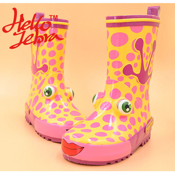 Children Candy Color Rain Boots Cute Boy Girl Baby Kids with Hippo Giraffe Shark Waterproof Shoes 2016 New kinderen regenlaarzen Half Boots