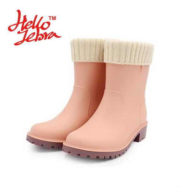 Children Winter Rain Boots Cute Girls Boys Babies Kid Buckle Solid Hoof Heel Waterproof Shoes 2016 Design kinderen regenlaarzen Girs Boys Un