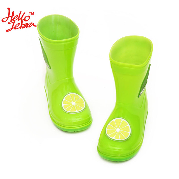 Kids Fruit Rain Boots Cute Boys Girls Baby Candy Color with Lemon Apple Banana Waterproof Shoes 2016 New kinderen regenlaarzen Sweet Fruits