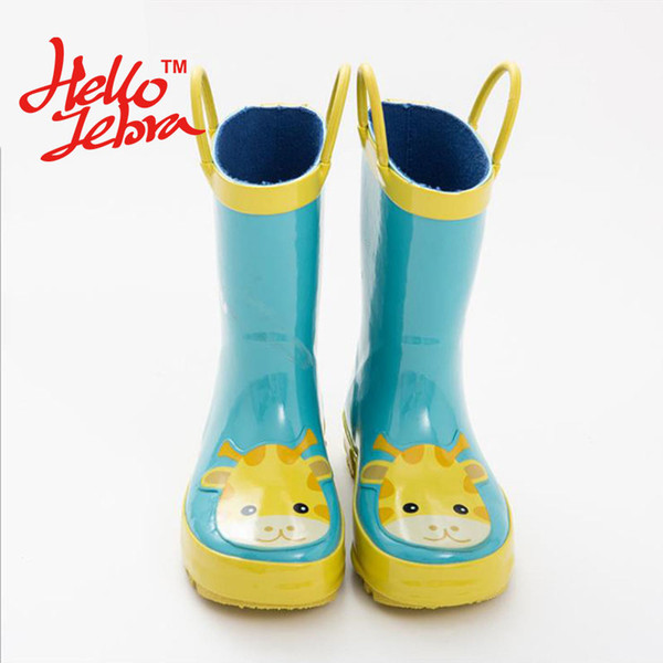 Children Candy Colors Rain Boots Printing GiraffeS Cute Girls Boys Babies Kids Waterproof Shoes 2016 New kinderen regenlaarzen Rubber Cute