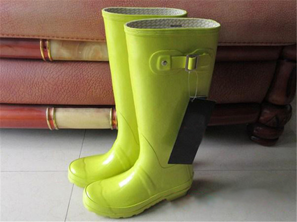 Hot Sale-llies Rain Boot Welly Waterproof Knee Boots Rainboots Rain Boots Glossy Matte Shoes Water shoes Outdoor Snow Boot