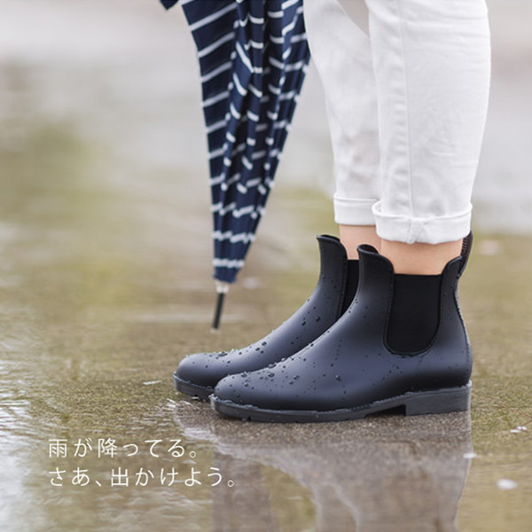 Hot Sale-Women Rain Boots Waterproof Fashion Ankle Rubber Elastic Band Solid Color Raining day Shoes Low Heel 2016 Autumn New Slip On Fama