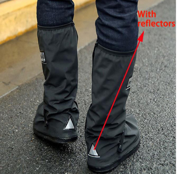 Waterproof Shoe Covers Waterproof Reusable Motorcycle Cycling Bike Boot Rain Shoes Covers With Relectors Retail and Wholesale