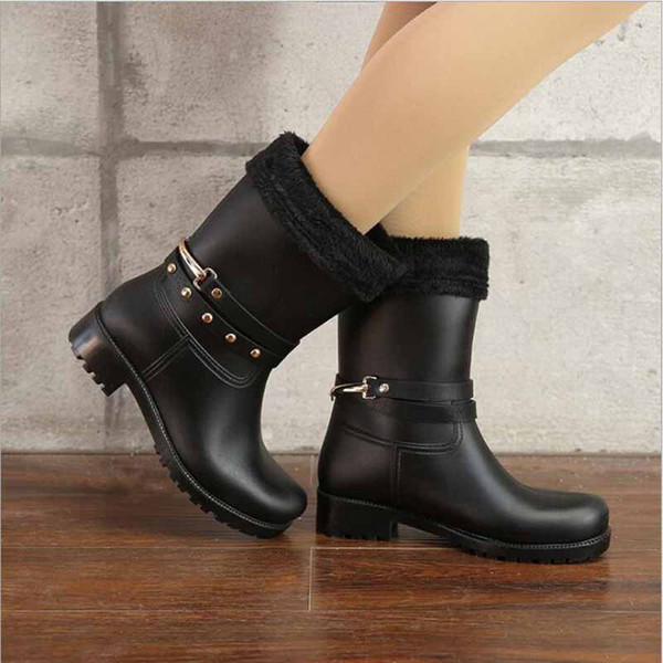 Hot Sale-proof Colorful Spring Autumn Shoes Rain Boot Woman Ankle Boots Large size