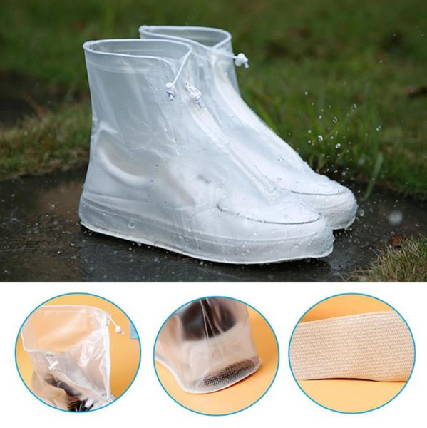 Waterproof Protector Shoes Boot Cover Unisex Zipper Rain Shoe Covers High-Top Anti-Slip Rain Shoes Cases