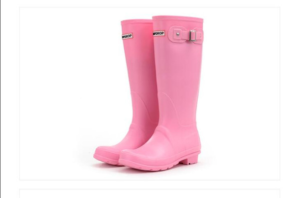 2020 Fashion Tall Rain Boot Women Ankle Rainboots Ms. Glossy Wellington Rain Boots Wellington Knee Boots Fast Delivery H11