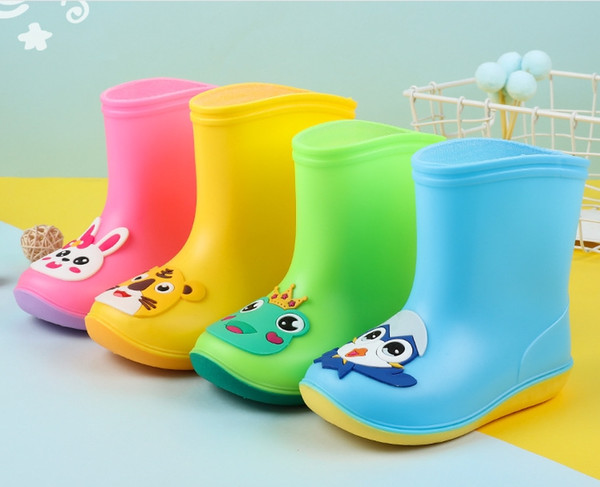 Cartoon children's rain shoes 2-8 years lovely warm kid ankle rain boots soft bottom kindergarten boy girl cotton overshoes waterproof shoes