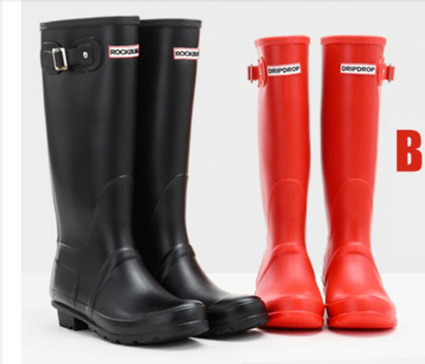 Women Rain Boots Spring Rubber Sole Waterproof Shoes Non-slip Female Fashion 2020 New Brand Design Ankle Boot Rain Shoes