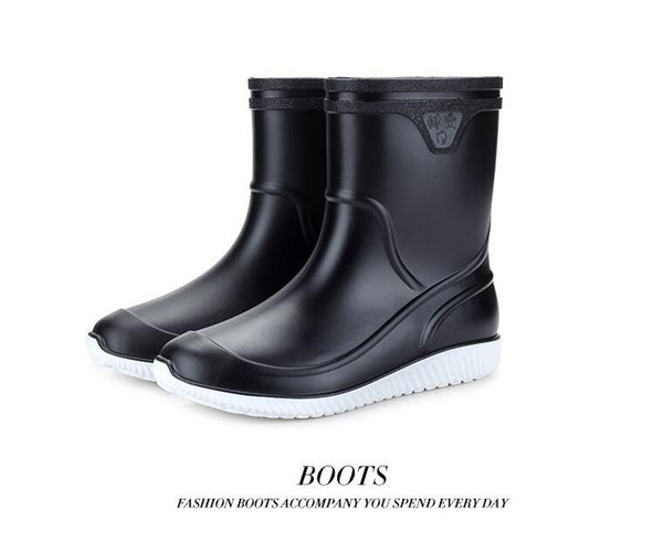 2019 non-slip waterproof rain boots thick plastic men boots men shoes zapatos de hombre