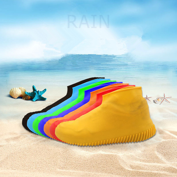 8styles Silicone Anti-Skid Rain Shoes Boots Waterproof Raincoat Cover Water Playing Shoes Overshoes Anti-slip Beach Raining socks FFA1970