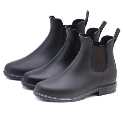 Women Retro Cute Ankle Rain Boots Non Slip Waterproof Water Shoes Woman Slip on Fashion Rainboots Wellies