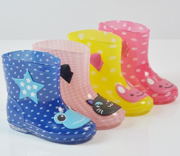 Fashion baby Kids Children Rain Boots Cartoon Crystal transparent rain boots wellies rubber rain boots waterproof shoes outdoor