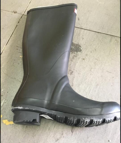 new Half Rain Boots Women Wellies Rainboots Ms. Glossy Wellington Rain Boots Wellington Knee Boots Fast Delivery