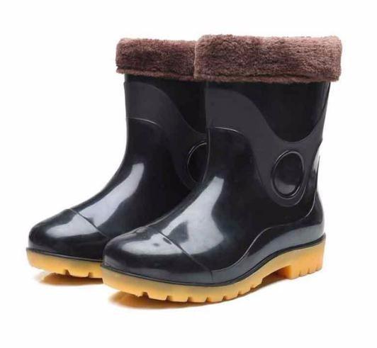 2019 Men Rain Boots Workplace Kitchen Waterproof Anti-skip Anti-oil Labor Shoes Male Rainy Car Washing Men's Shoes W84