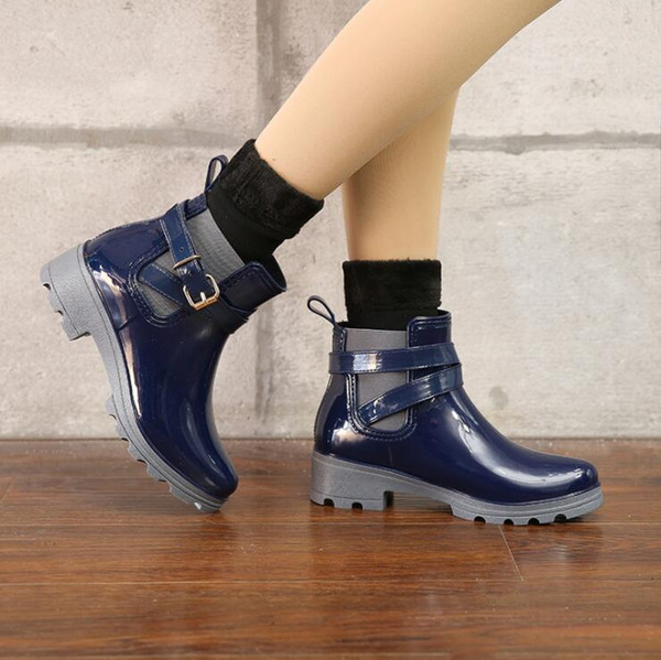 Rubber Shoes Women Rain Boots For Girls Ladies Walking Waterproof PVC Women Boots Winter Woman Ankle Martins Rainboots