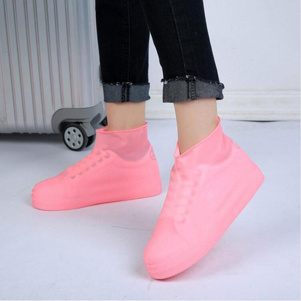 2018 Waterproof Reusable Rain Shoes Covers Rubber Slip-resistant Rain Boot Overshoes Men&Women Shoes Accessories 3 Colors