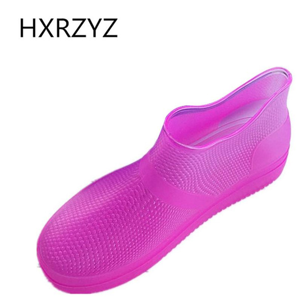 Spring and autumn season Crystal plastic overshoes rain boots women rubber boots waterproof water shoes slip to help low shoes