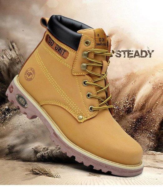 Yellow Boots Men Army Military Women Black Leather Ankle Half Boot Fashion Sports Sneaker Boots Canvas Man Anti-slip Designer Steel Toe Shoe