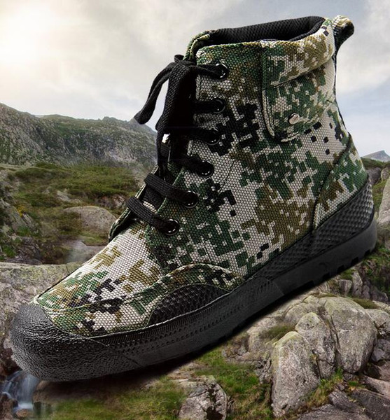 Hot sale-liberation male high help army rubber shoes 07 camouflage training outdoor liberation shoes spring and summer wear site labor canva