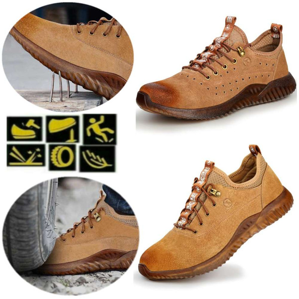 Women Mens Safety Shoes Steel Toe Cap Sport Outdoor Working Hiking Trail Breathable Non-slip Shoes Protective Footwear Trainers Ankle Boots