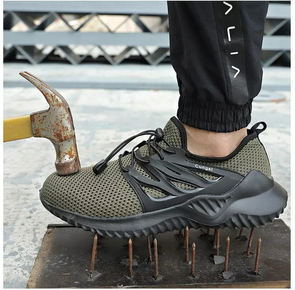 High Quality Men's Labor Insurance Shoes Safety Work Sneakers Breathable Anti-Smashing Stab-resistant footwear Hiking Trainers Boots