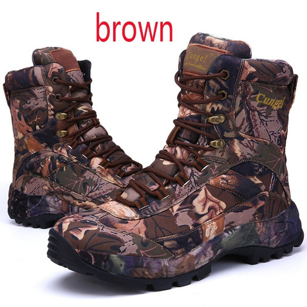 New Men Fashion Army Desert Boots Military Tactical Lace Up Canvas Camouflage Boots Anti-skid Combat Work Safety Shoes