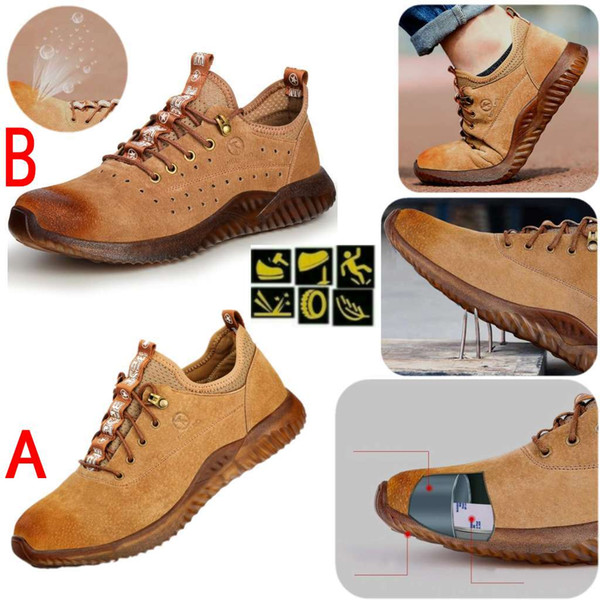 Safety Shoe Women Mens Steel Toe Cap Sport Outdoor Working Hiking Trail Breathable Non-slip Shoes Protective Footwear Trainers Ankle Boots