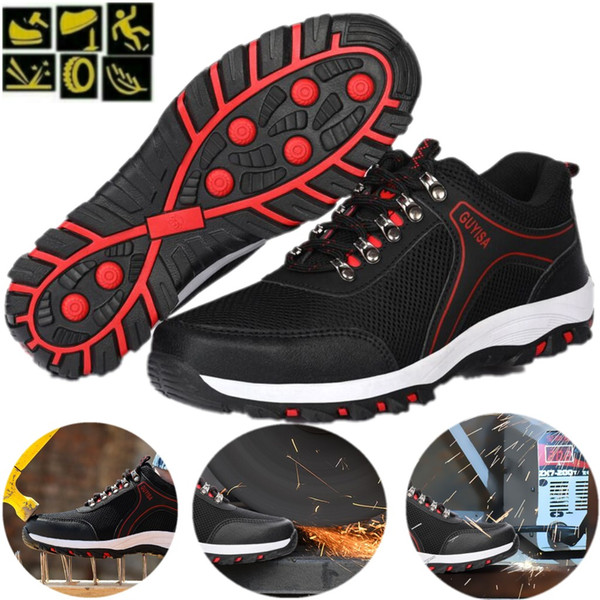 Safety Shoe Steel Toe Cap Sport Outdoor Working Hiking Trail Breathable Shoes Protective Footwear Mens Trainers Combat Ankle Boots