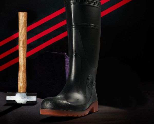 High rain boots. Head steel boots. Anti smashing. Baotou steel. Non-slip. Waterproof. Safety water shoes. Safety shoes.