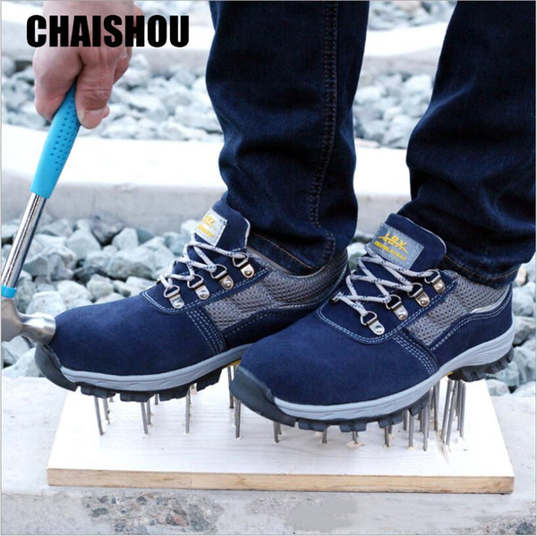 CHAISHOU shoes men sneakers Work Boots Cow Suede Leather Steel Toe Work Shoes Men Anti-slip Puncture Proof Safety Shoes CS-107