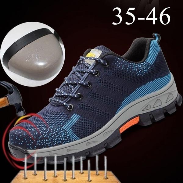 Men & Women Work Shoes Safety Shoes Steel Toe Anti-Smashing Sneakers Mesh Breathable Protective Shoes