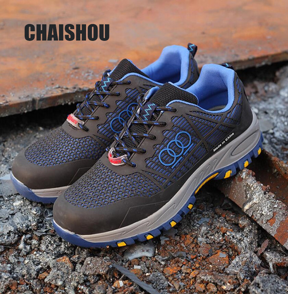 Shoes Men Sneakers Work Boots Big Size 36-47 Unisex Safety Steel Toe Boots Men Outdoor Work Shoes Air Mesh Safety Boots CS-106