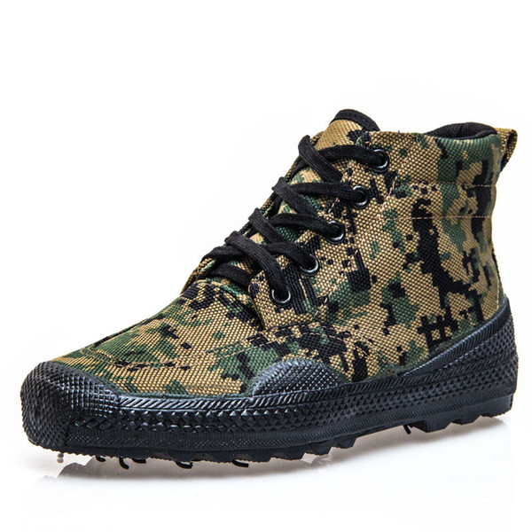 2018 new men canvas army bot camouflage boots tactical boots combat high marine anti-skid breathable rubber bots jungle Military boots