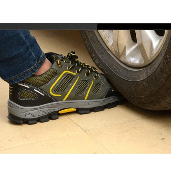 Safety Man Casual Shoes Steel Toe Cap Anti Smashing Puncture Proof Rubber Construction Site Work Hard-Wearing Hard Do Not Peel