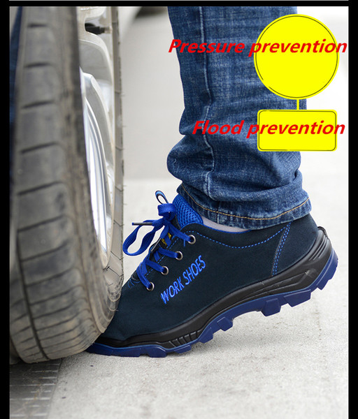 Men's Breathable Steel Toe Safety Shoes with Puncture Proof Midsole Slip Resistance Light Weight Work Boot Labor Insurance Shoes