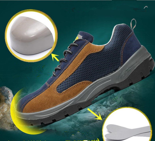 Air Mesh Men Boots Work Safety Shoes Steel Toe Cap For Anti-Smashing Puncture Proof Durable Electrical insulation Protective Footwear