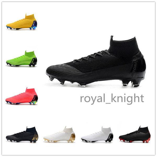 2019 Mercurial Superfly VI 360 Elite FG KJ 6 XII 12 CR7 Ronaldo Neymar Mens Women High Soccer Shoes Football Boots Cleats 39-45