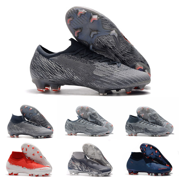 New Arrival 2019 Mens Mercurial Vapors Fury XIII Elite FG Football Shoes Flexible 360 Superfly VI Indoor Soccer Cleats Boots