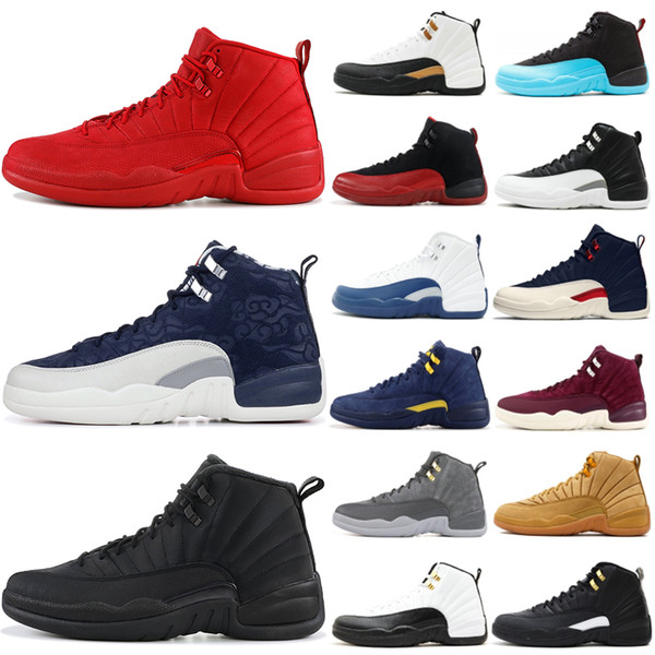 12 12s Mens Basketball Shoes 2019 New Michigan Wntr Gym Red NYC OVO Wool XII Designer Shoes Sport Sneakers Trainers Size 40-47